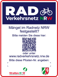 Pfosten-Aufkleber RadverkehrsnetzNRW